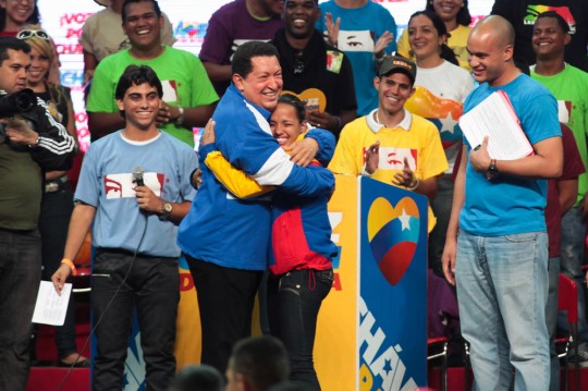 Chávez con los jóvenes