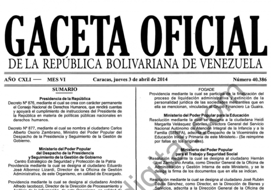 Gaceta Oficial