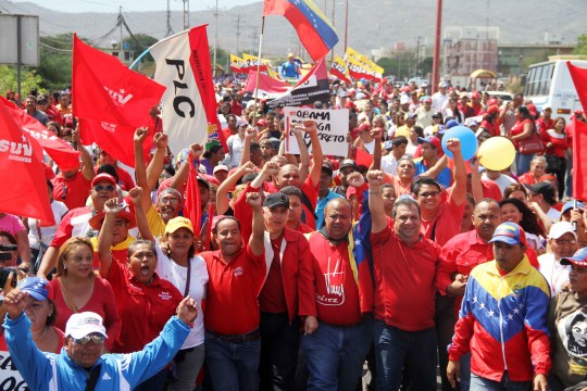 Marcha antiimperialista en Coro