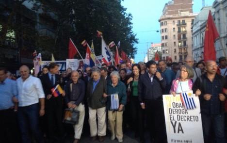 Pepe Mujica marchó en apoyo a Venezuela
