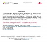 Comunicado Embajada de la República Bolivariana de Venezuela