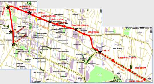 Ruta de la marcha del 1º de Mayo