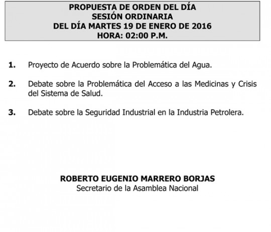 Orden del día