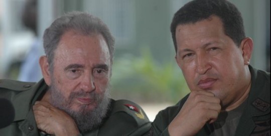 Hugo Chávez y Fidel Castro