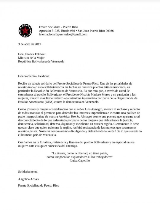 Apoyo internacional