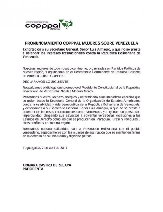 Apoyo internacional
