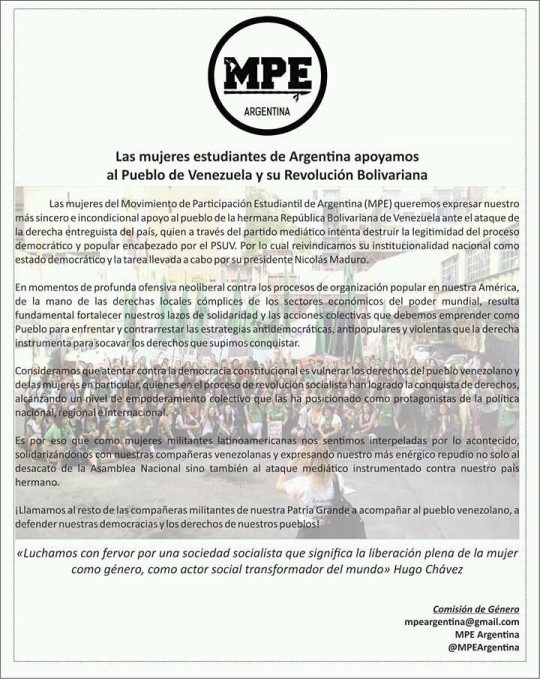 Apoyo internacional