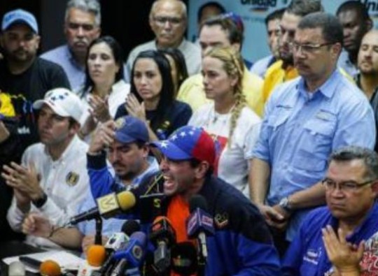 Dirigentes opositores venezolanos.