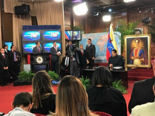 Nicolás Maduro en rueda de prensa