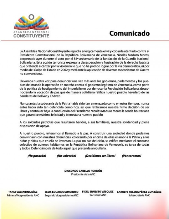 ANC Comunicado