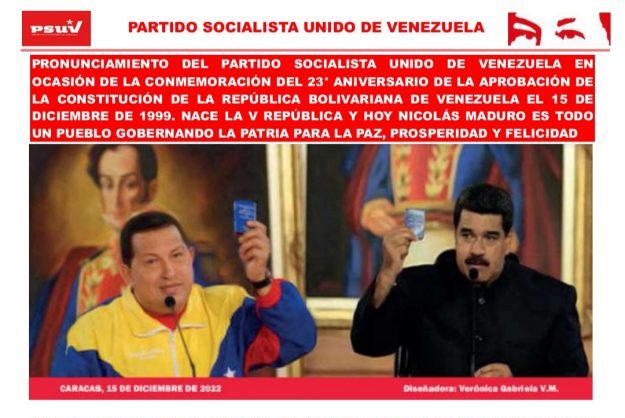 Pronunciamiento del PSUV en ocasión de la conmemoración del 23 ...