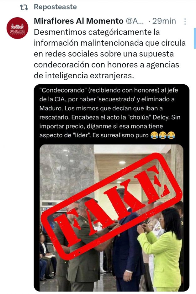 Gobierno desmiente "fake news" sobre supuesta condecoración del jefe de ...